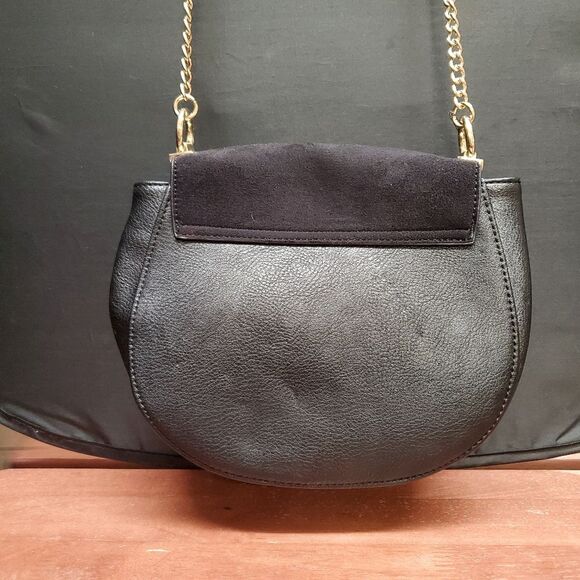 Black Saddlebag Style Crossbody Chain Strap Purse by INC International Concepts - Picture 2 of 9